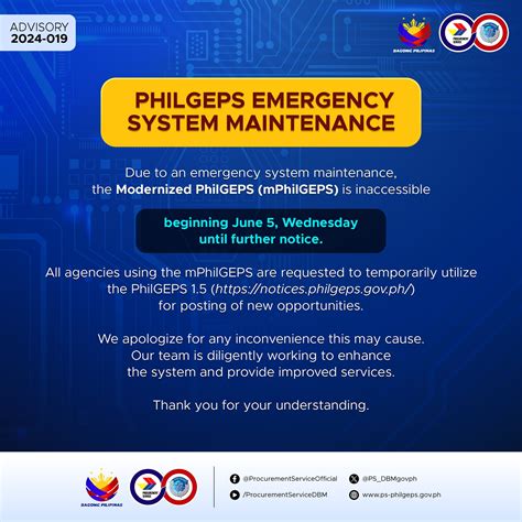 philgeps 1.5|: UPDATE ON PHILGEPS 1.5 SYTEM MAINTENANCE ACTIVITY.